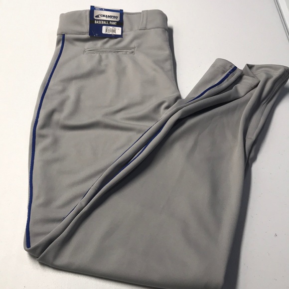 CHAMPRO Gray Royal Blue Baseball Uniform Pants - Picture 2 of 4